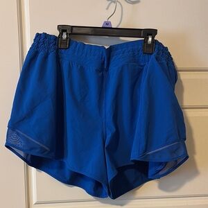 Lululemon Athletica Blue 18 Athletic Shorts Lightweight Performance Hotty Hot 4”